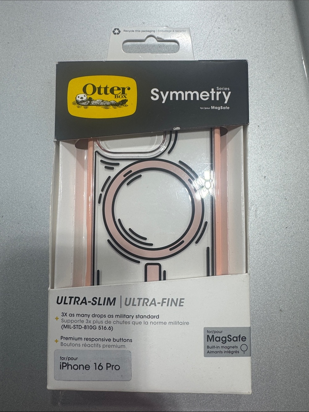 OtterBox Symmetry Series MagSafe Case for iPhone 16 Pro - Peach/Clear